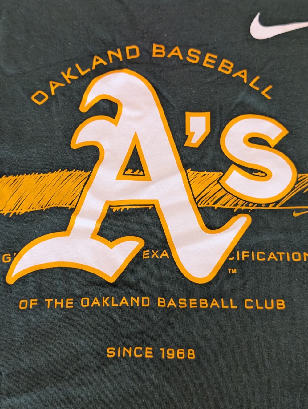 NWT Nike Oakland Athletics Green Long Sleeved T-Shirt Small (0892)